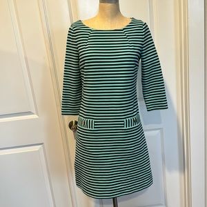 Lily Pulitzer Green & Blue Stripe Dress Size Medium Zipper on back side of Dress
